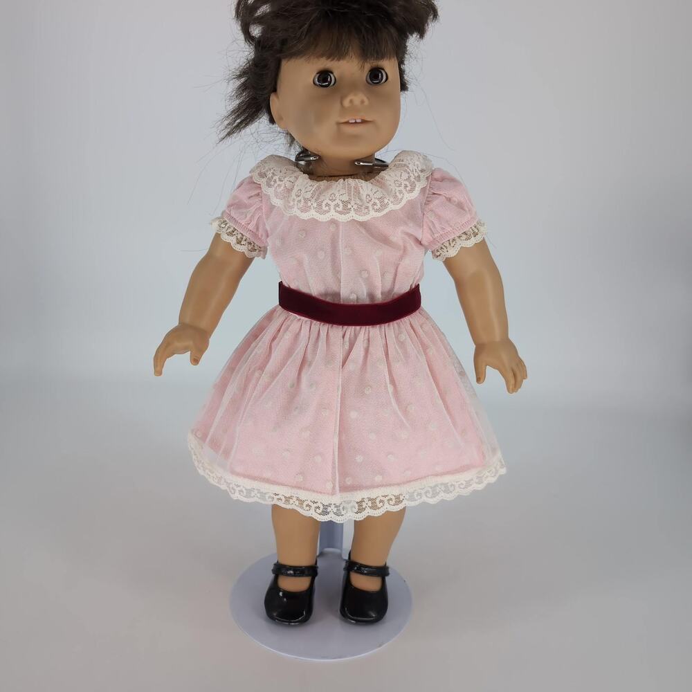 American Girl Samantha Parkington Pink Lemonade Dress, Underwear & Shoes - VGUC